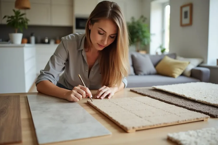 homeowner comparing practical flooring options for different rooms and lifestyles
